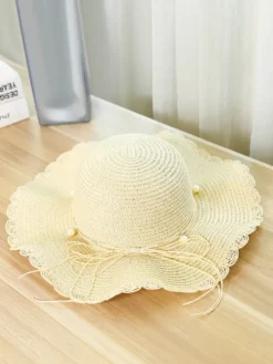 Chapeau de paille à large bord pour femme protection solaire idéal pour la plage collection été 2026