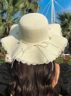 Chapeau de paille à large bord pour femme protection solaire idéal pour la plage collection été 2026