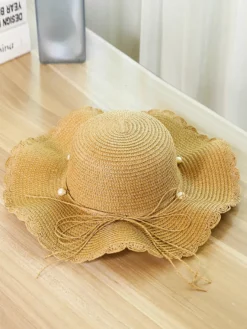 Chapeau de paille à large bord pour femme protection solaire idéal pour la plage collection été 2026