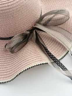 Chapeau de paille à larges bords avec nœud papillon protection solaire d'été chapeau de plage 2026