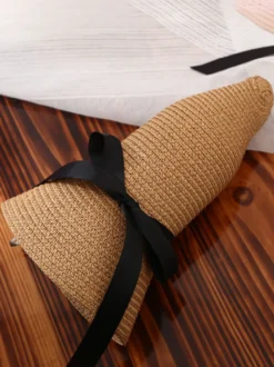 Chapeau de paille à nœud papillon pour femme chapeau de plage pliable pour l'été 2026