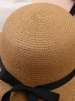 Chapeau de paille à nœud papillon pour femme chapeau de plage pliable pour l'été 2026