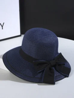 Chapeau de paille à nœud pour femme chapeau de soleil d'été en bord de mer 2026