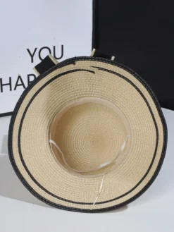Chapeau de paille à nœud pour femme chapeau de soleil d'été en bord de mer 2026