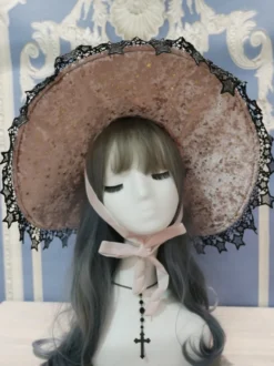 Chapeau gothique Lolita Rose Nœuds Volants Accessoire Dentelle Polyester Accessoires Lolita