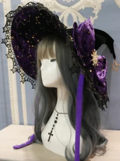 Chapeau gothique Lolita Rose Nœuds Volants Accessoire Dentelle Polyester Accessoires Lolita