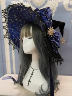 Chapeau gothique Lolita Rose Nœuds Volants Accessoire Dentelle Polyester Accessoires Lolita