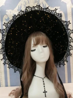 Chapeau gothique Lolita Rose Nœuds Volants Accessoire Dentelle Polyester Accessoires Lolita