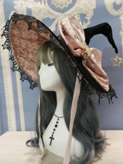Chapeau gothique Lolita Rose Nœuds Volants Accessoire Dentelle Polyester Accessoires Lolita