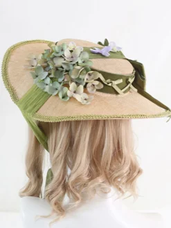 Chapeau Lolita Style Pastoral Vintage Nœuds Volants Accessoire Fleurs Lolita Coiffure