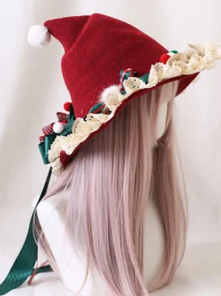 Chapeau Mignon Lolita Accessoire Nœuds Rouges Polyester
