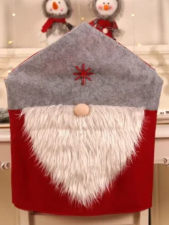 Chapeaux de Noël gris Fibre de polyester Costumes de vacances de Noël rouge