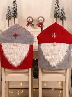 Chapeaux de Noël gris Fibre de polyester Costumes de vacances de Noël rouge