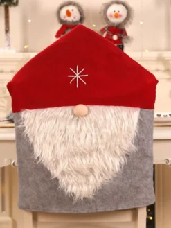 Chapeaux de Noël gris Fibre de polyester Costumes de vacances de Noël rouge