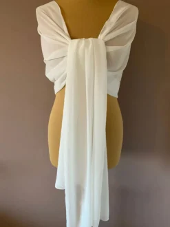 Écharpe de mariage Ivoire demi-manches capes en mousseline de soie couverture de mariée