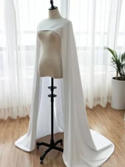 écharpe de mariée boléro mariage cape mariée col rond à traîne