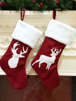 Chaussettes de Noël Décorations de Noël Articles de fête Accessoires en fibre de polyester Noël Cadeau Enfant
