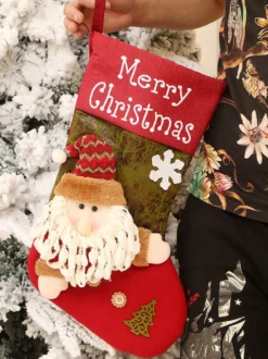 Chaussettes de Noël 2026 Sac Cadeau de Noël Cadeau de Décoration Sac de Bonbons Noël Cadeau Enfant