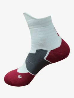 Chaussettes De Sport Épaisses Basket-Ball Blanches Rouges Respirantes Lot De 3 Paires Adultes Enfants Entraînement