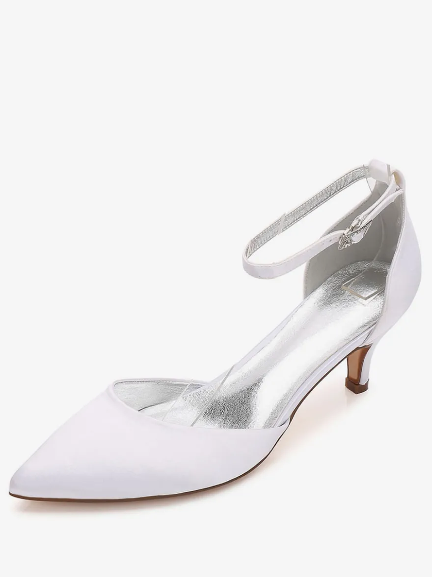 Chaussure de mariée en soie et satin à petits talons