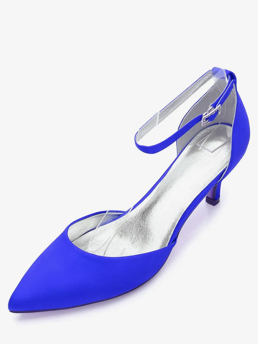 Chaussure de mariée en soie et satin à petits talons