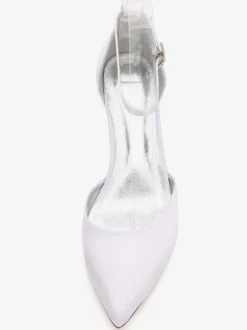 Chaussure de mariée en soie et satin à petits talons