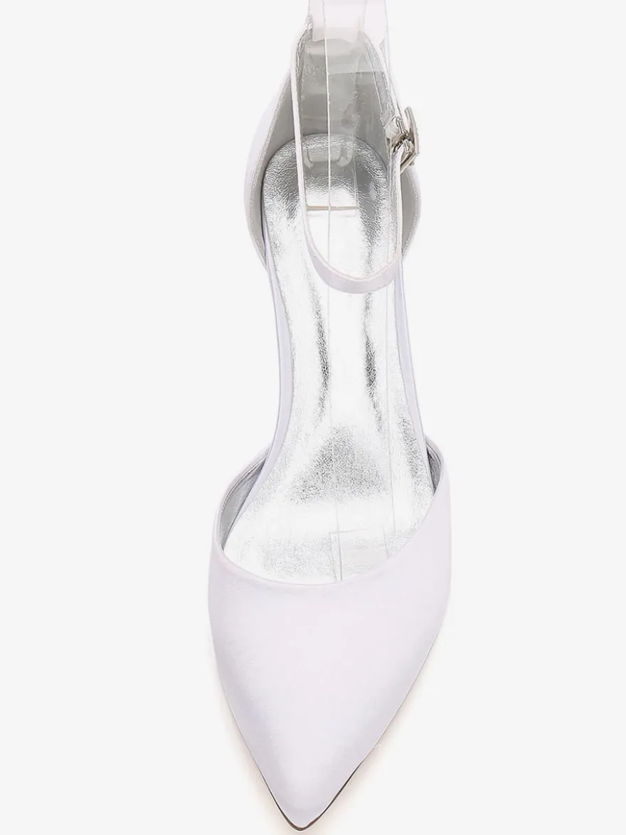 Chaussure de mariée en soie et satin à petits talons