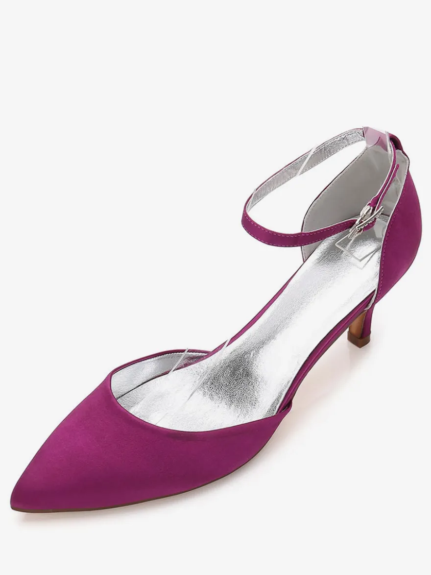 Chaussure de mariée en soie et satin à petits talons
