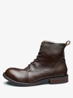 Chaussures Bottes de Travail Homme Cuir de Vachette Chic Café Marron