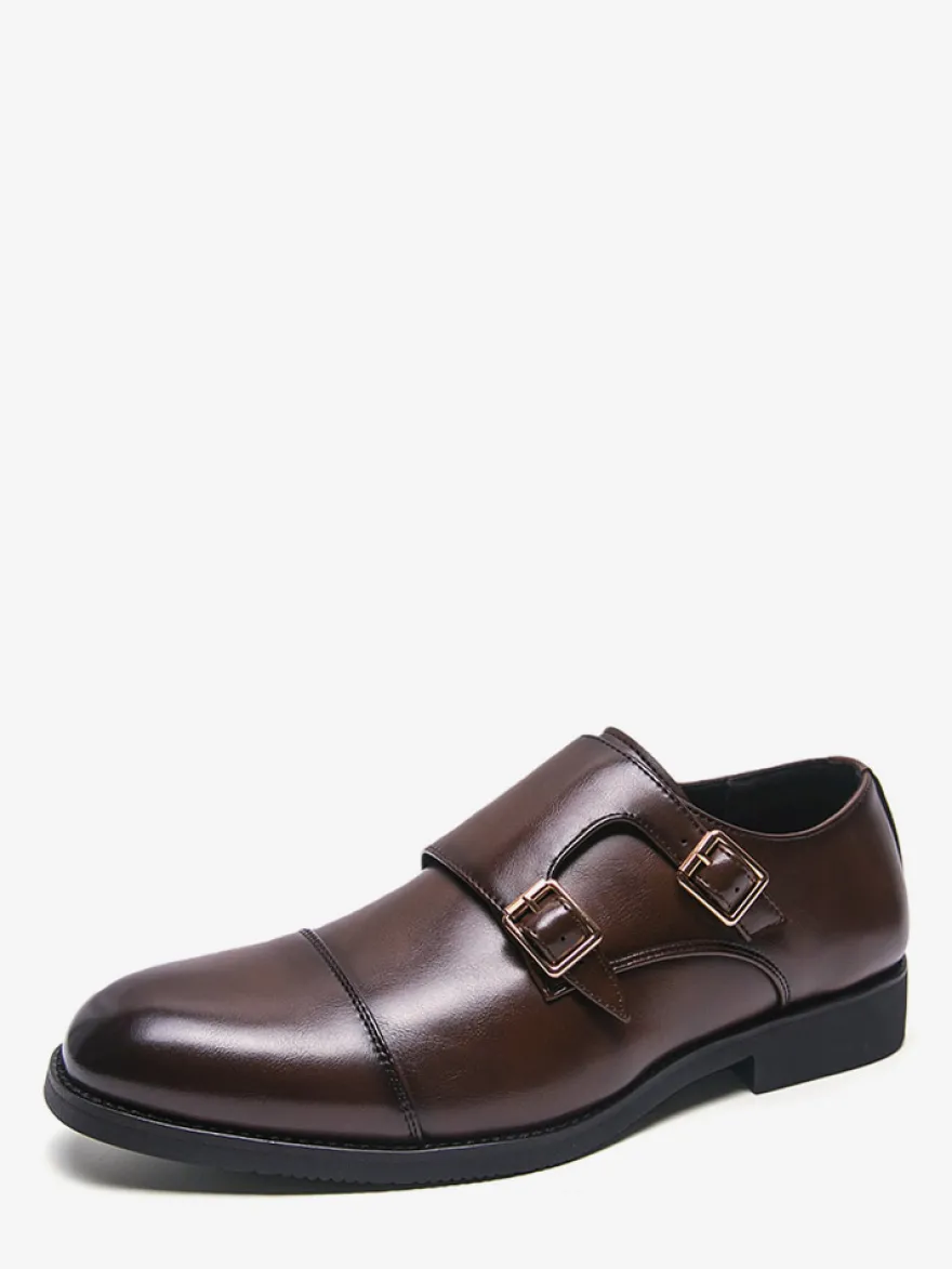 Chaussures à boucle noires à bout rond et détail de boucle chaussures décontractées