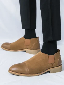 Chaussures Chaussures Homme Bottes de Travail Bottes Homme Cuir PU Classique Noir