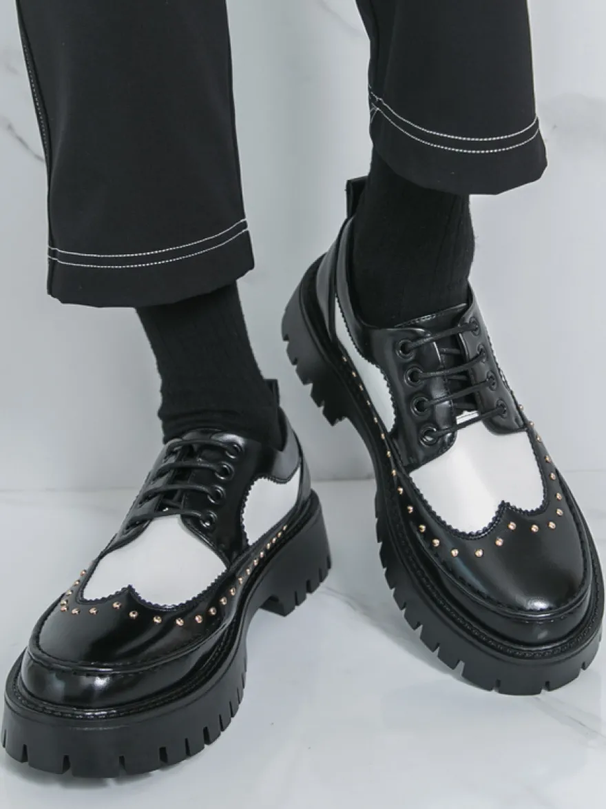 Chaussures décontractées pour hommes bout rond à lacets