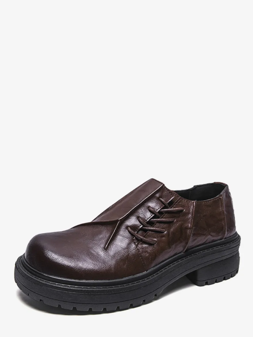 Chaussures décontractées pour hommes bout rond lacets à enfiler