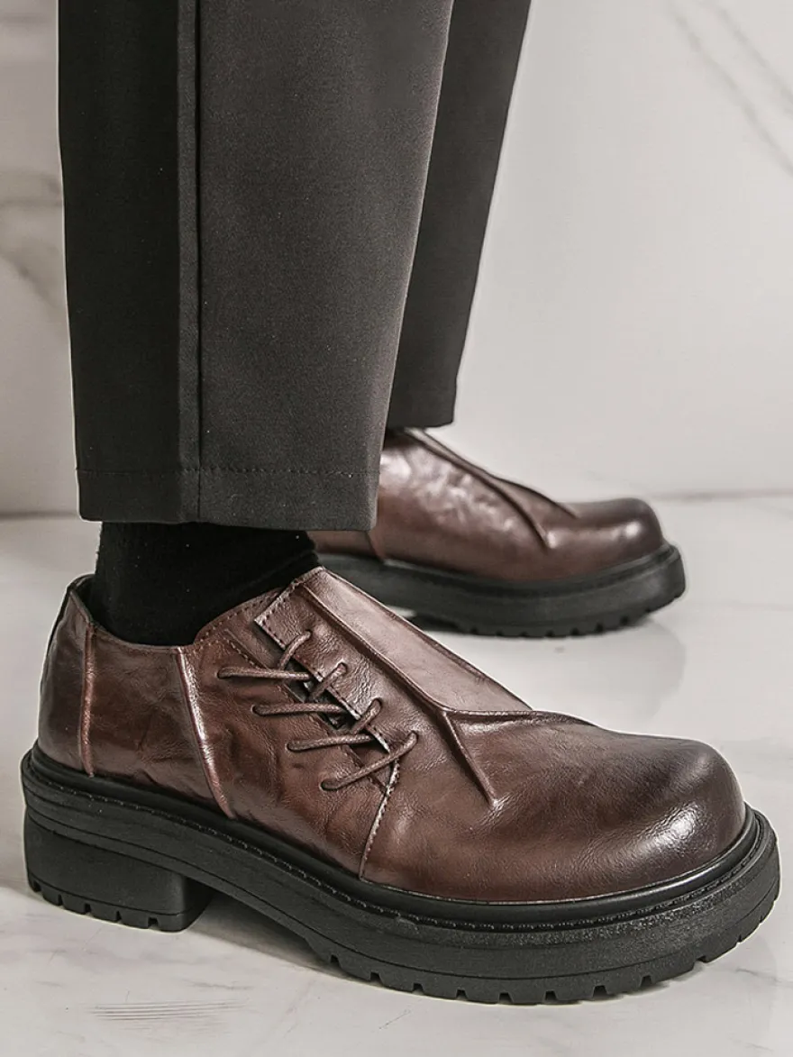 Chaussures décontractées pour hommes bout rond lacets à enfiler
