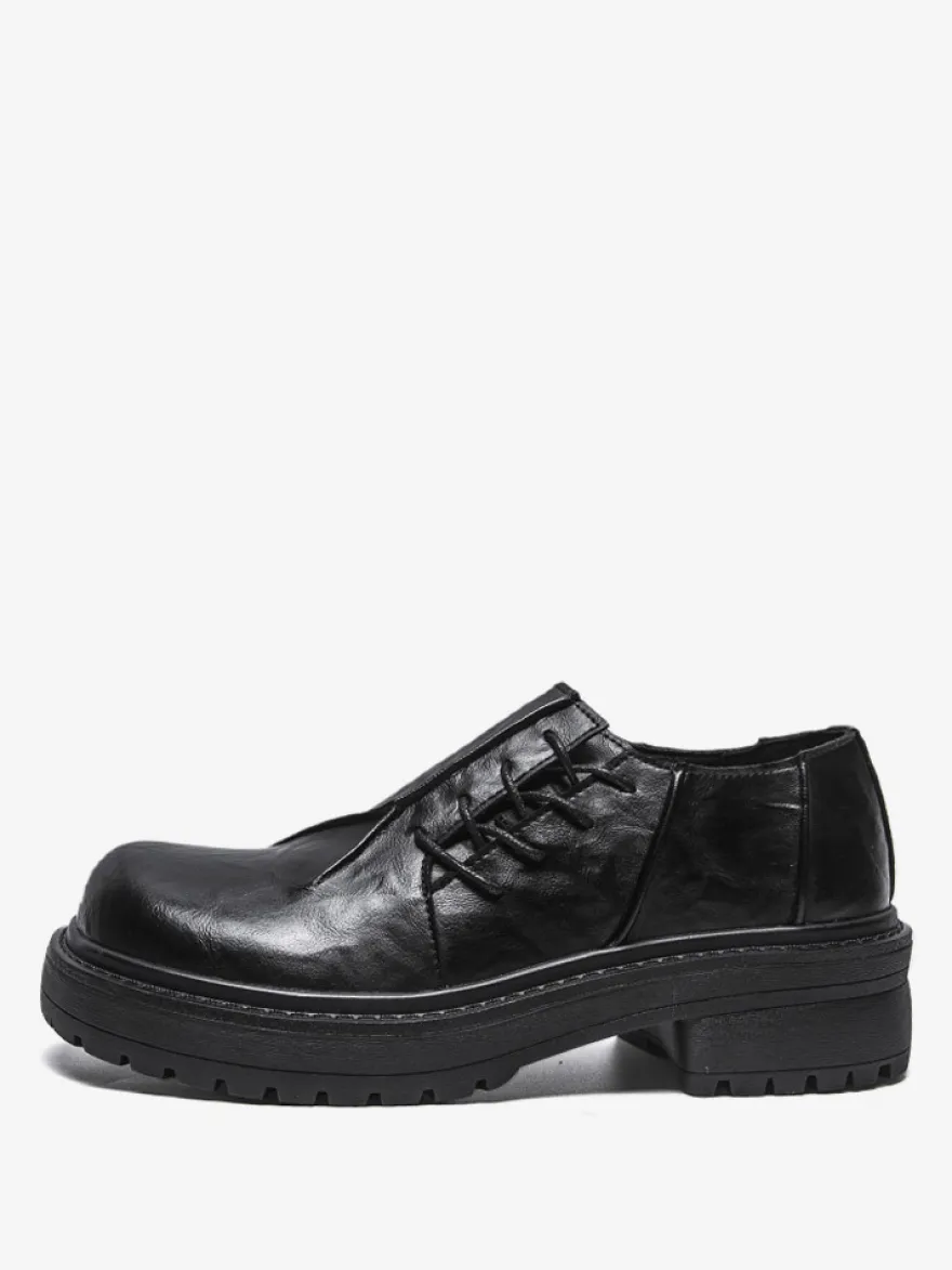 Chaussures décontractées pour hommes bout rond lacets à enfiler
