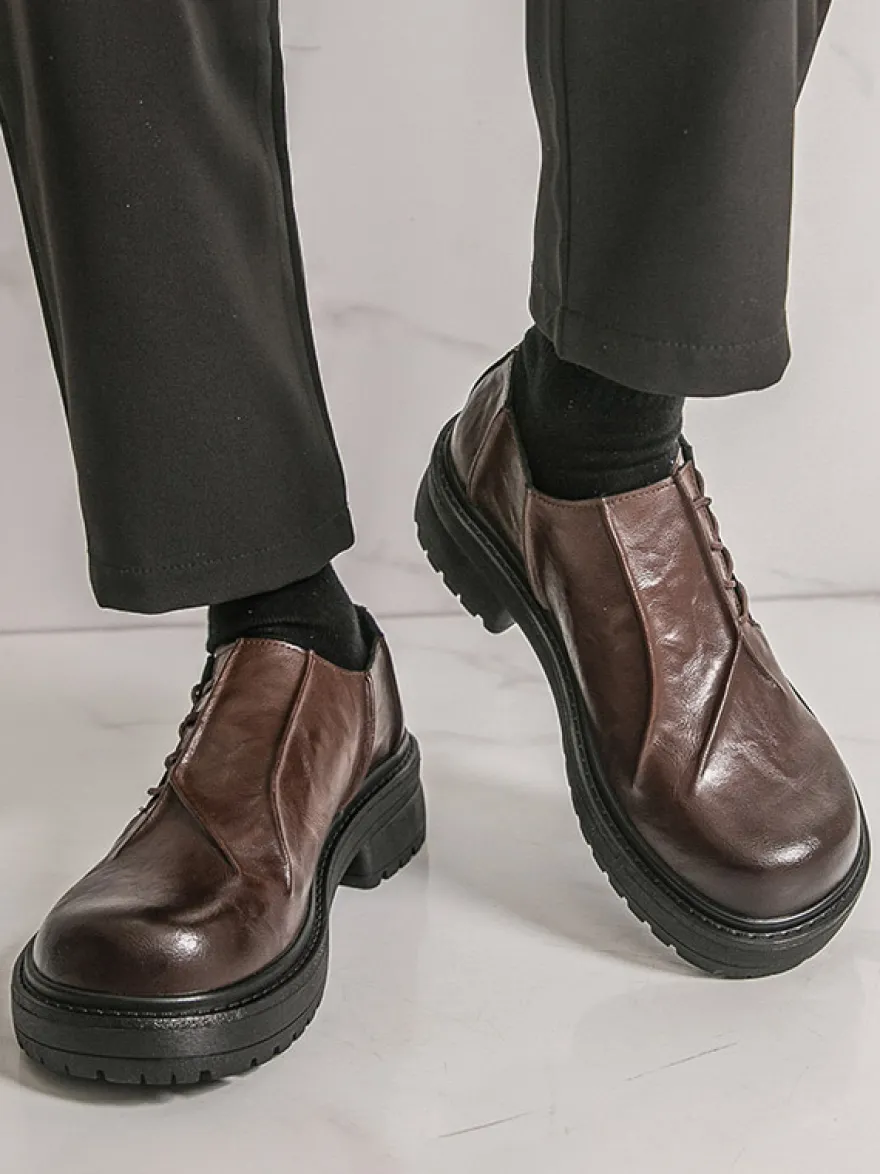 Chaussures décontractées pour hommes bout rond lacets à enfiler