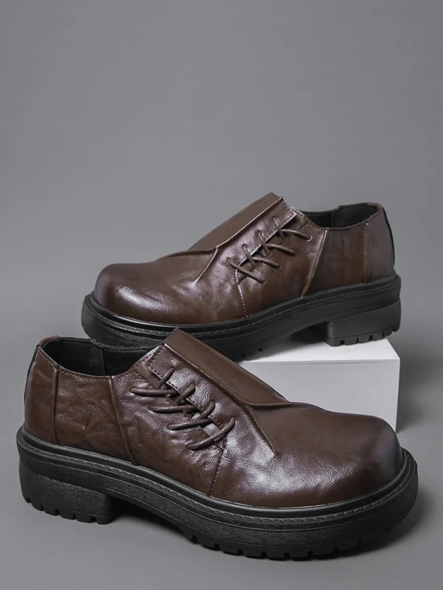 Chaussures décontractées pour hommes bout rond lacets à enfiler