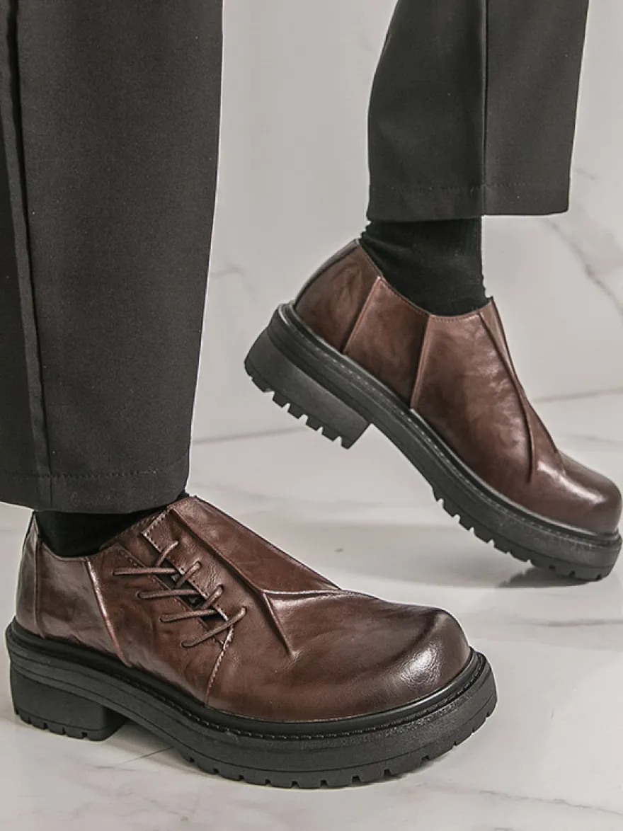 Chaussures décontractées pour hommes bout rond lacets à enfiler
