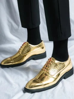 Chaussures décontractées pour hommes chaussures habillées à lacets et bout rapporté