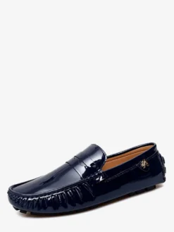 Chaussures décontractées pour hommes bout rond chaussures de conduite à enfiler