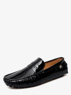 Chaussures décontractées pour hommes bout rond chaussures de conduite à enfiler