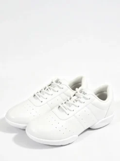 Chaussures de danse jazz blanches à bout rond et lacets