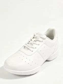 Chaussures de danse jazz blanches à bout rond et lacets