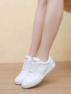 Chaussures de jazz pour femmes bout rond lacets chaussures de danse