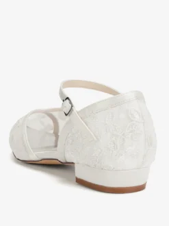 Chaussures de mariage en dentelle chaussures de mariée plates à bout pointu
