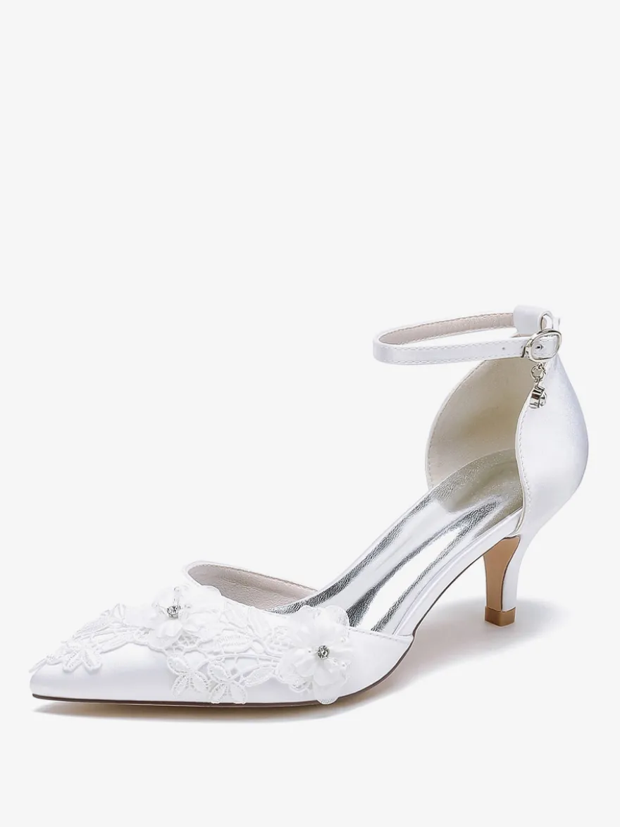 Chaussures de mariage Escarpins de mariée Satin Bout pointu
