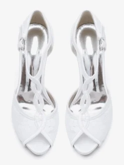 Chaussures de mariage Escarpins de mariée Dentelle Peep Toe Brodé