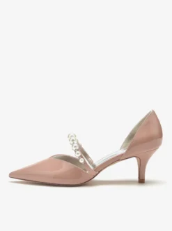 Chaussures De Mariage Escarpins De Mariée Vernis Haut Bout Pointu Perles