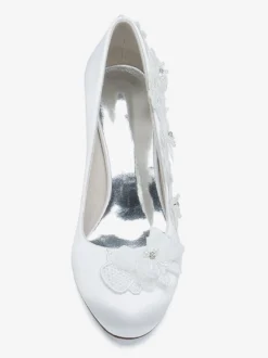 Chaussures de mariage Escarpins de mariée en satin à bout rond