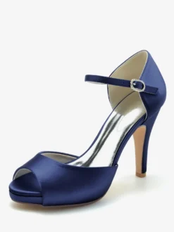 Chaussures de mariage Escarpins de mariée en satin à bout ouvert